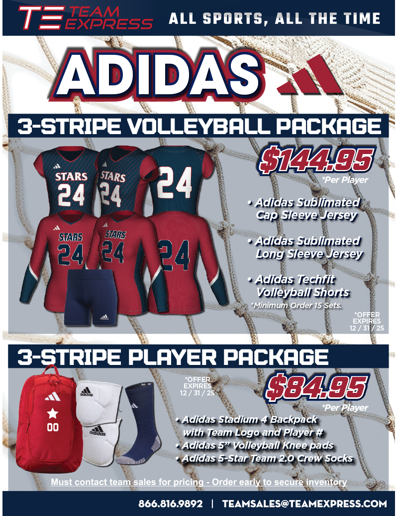 Adidas 3-Stripe Volleyball Package
