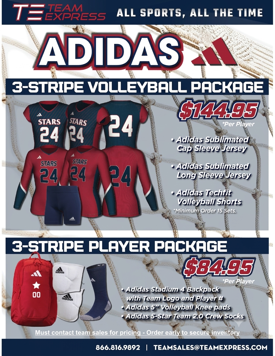 Adidas 3-Stripe Volleyball Package